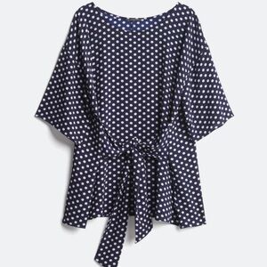 Navy Polka Dot Blouse